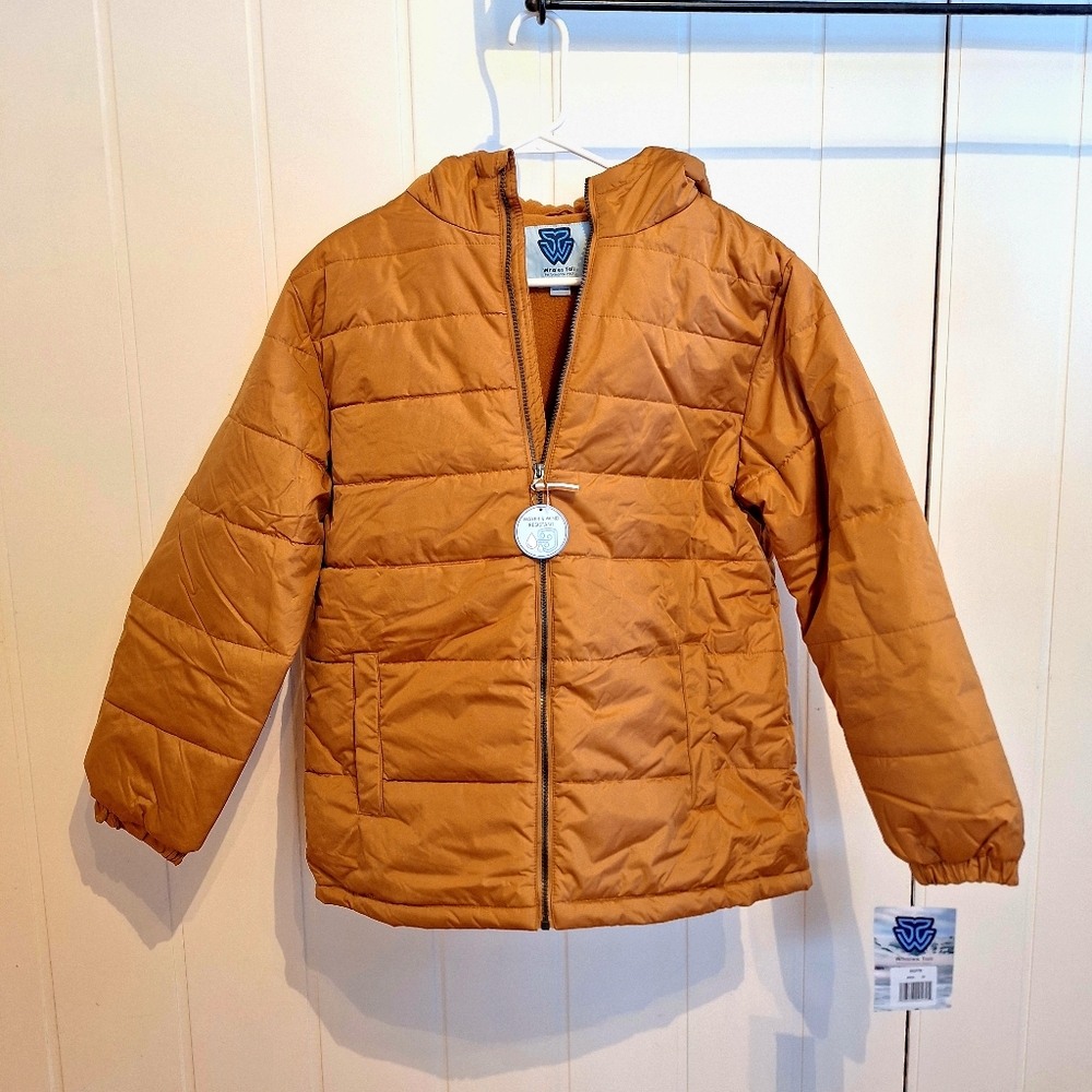 Women's Mustard Hooded Puffer Jacket